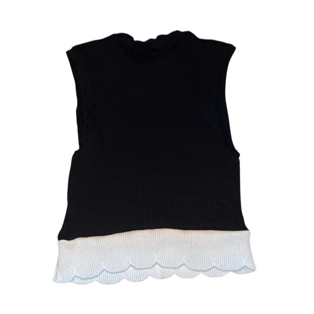 Zara Black & white knitted top - Picture 2 of 2